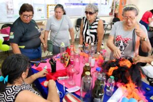 Imagem da notícia - Ceci Aparecida ensina arteterapia para idosos com produtos recicláveis